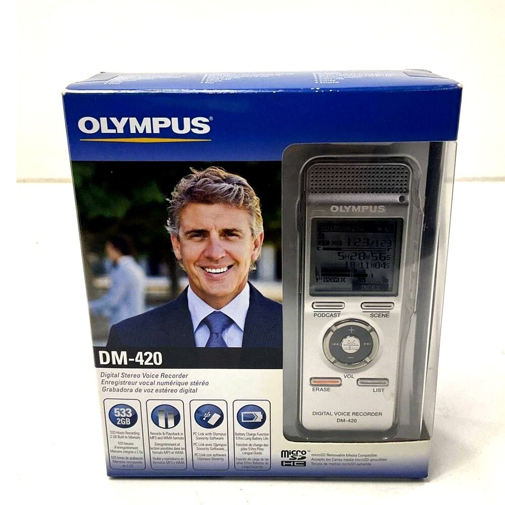 Olympus Voice Recorder DM 420 digital stereo 2 GB